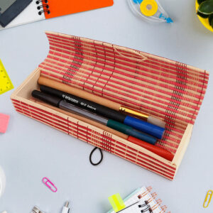 Multi-Purpose Handcrafted Bamboo Mat Style Pen Pencil &am...