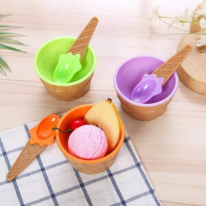 Ice Cream Waffle Bowl Set with Spoon –...