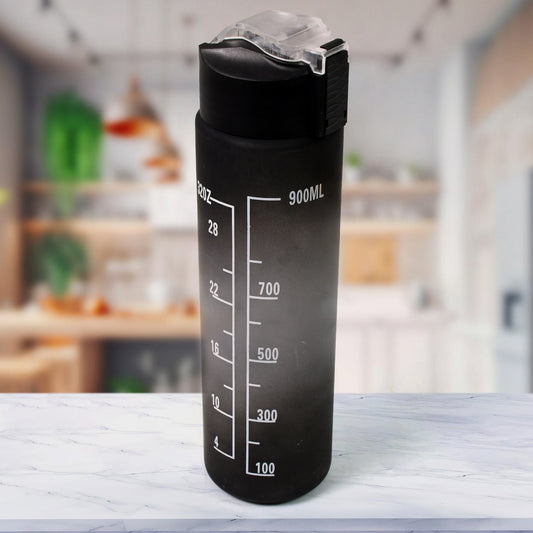 Plastic Black Motivational Water Bottle with Straw (900...
