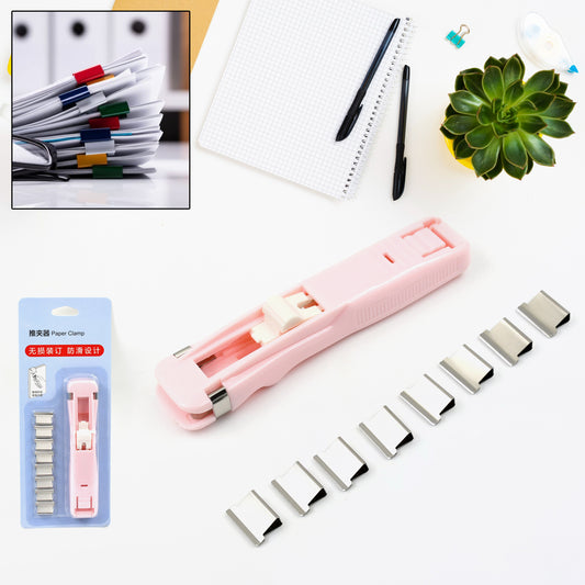 Portable Paper Clamp With 8 Pcs Clip Dispenser...