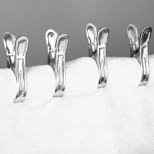 Stainless Steel Clothes pins Beach Towel Clips (10...