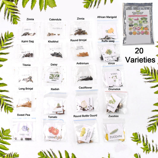 20 Varieties of Vegetable & Flower Seeds Combo...