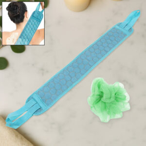 Bath Shower Scrubber Set – Dual-Sided Loofah Sponge...