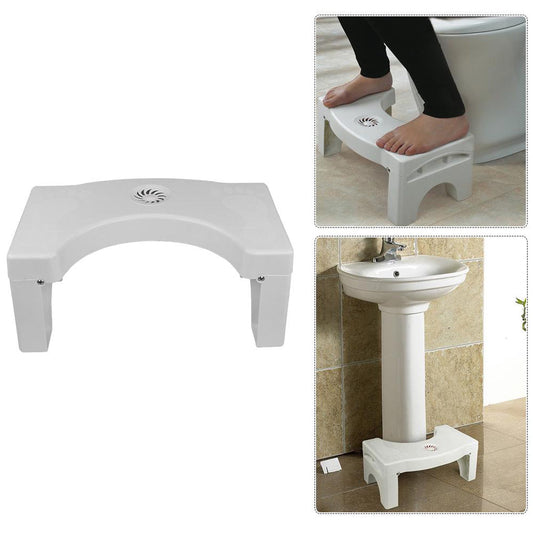 Plastic Non-Slip Folding Toilet Squat Stool - White...