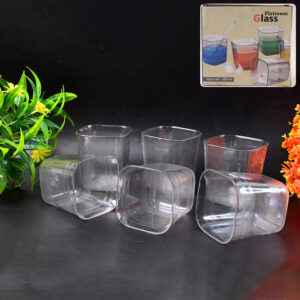6pc Transparent Diamond Medium Serving Glass Set, Glass...