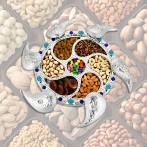 Multipurpose 7 Compartment Dry Fruit Serving Rotating Tra...