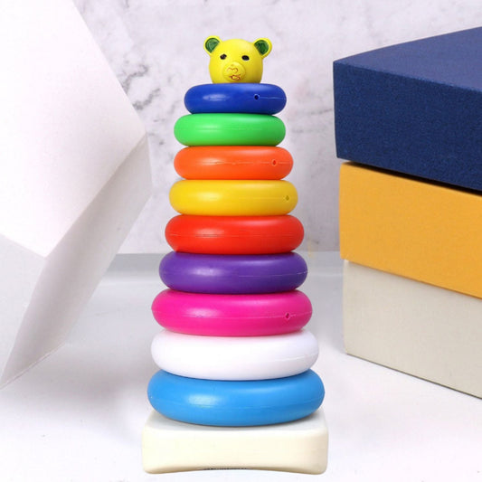 Plastic Baby Kids Teddy Stacking Ring Jumbo Stack...