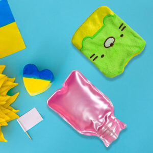 Green Kitty Hot Water Bag with Cover for...