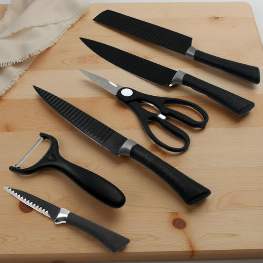 6 Pieces Professional Kitchen Knife Set, Meat Knife,...