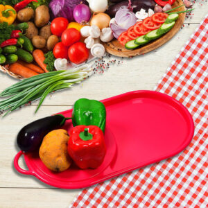 Plastic Kitchen Chopping Board with Tray – Convenient...