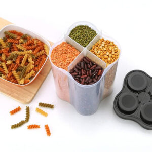 Plastic Lock Food Storage 4 Section Container Jar...