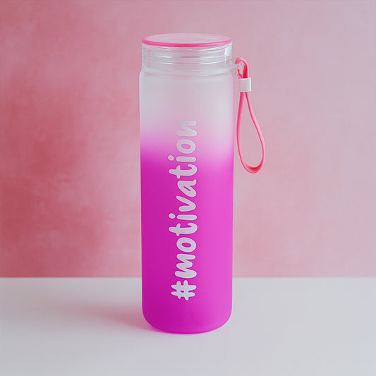 Motivational Glass Water Bottle Colorful potable Water Gl...