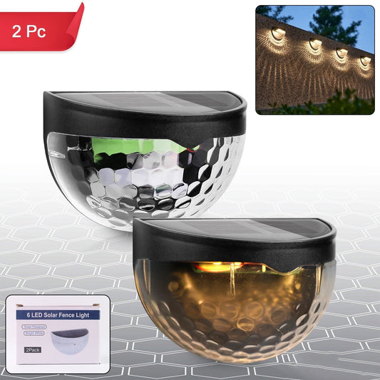 6 LED Solar Powered Wall Mount Fence Light...