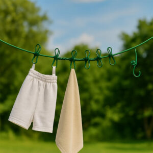 Elastic Cloth Drying Rope with 12 Metal Clip...