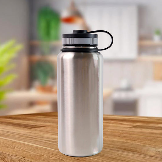 Silver Stainless Steel Double Wall Vacuum-Insulated Drink...