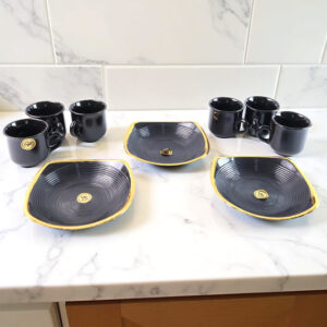 Sweet Buzz 9-Piece Seashell Ceramic Cup Set –...