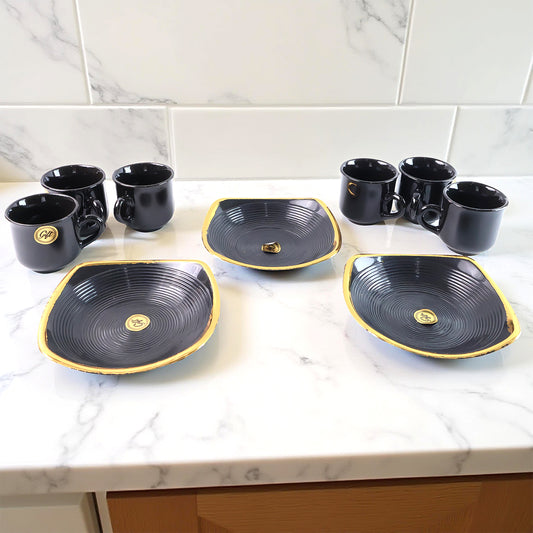 Sweet Buzz 9-Piece Seashell Ceramic Cup Set –...