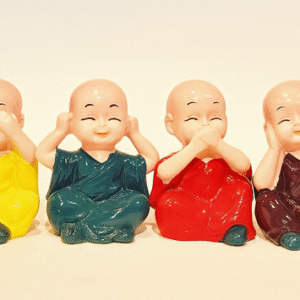 Colorful Little Monk Figurines Set – Hear No...