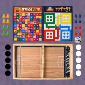 Wooden Board Game Set – Ludo, Snakes &...