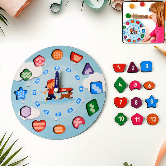 Aditi Wooden Educational Learning Clock Toy with Movable...