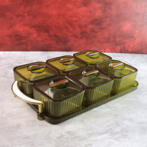 Liger Multipurpose Transparent Spice Jar Set with Tray...