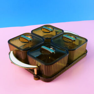 Liger Luxury Delight 4-Piece Dryfruit Storage Box (1...