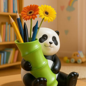 HOME DECOR Cute Panda Pencil Holder with Bamboo...