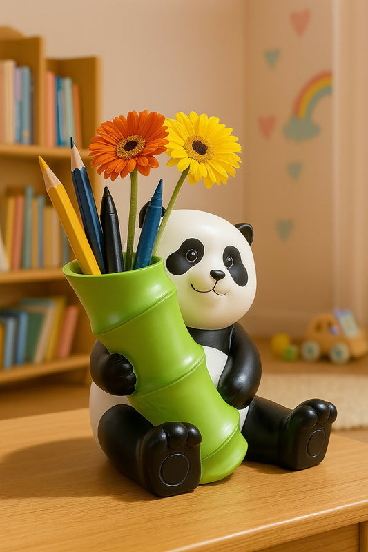 HOME DECOR Cute Panda Pencil Holder with Bamboo...