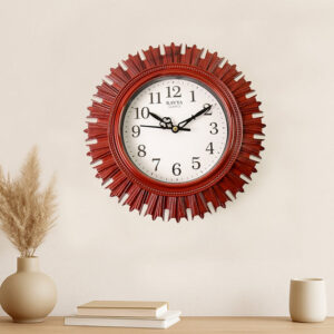 Wooden Look Round Wall Clock - Battery Operated,...