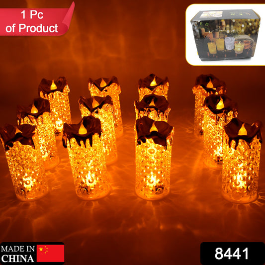 Gold LED Flameless Candles for Decor & Gifting,...
