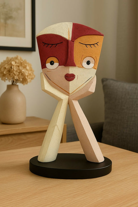 HOME DECOR Abstract Multicolor Face Sculpture | Handcraft...