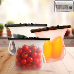 Eco-Friendly Food Storage: Reusable Silicone Bags (3-Pack...