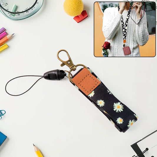 Floral Print Neck Lanyard Strap with Clip Hook...