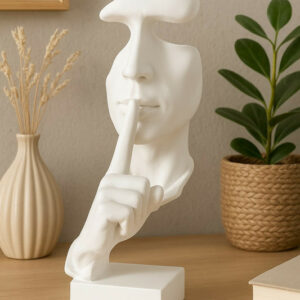 HOME DECOR Modern Abstract "Silence Face" Sculp...
