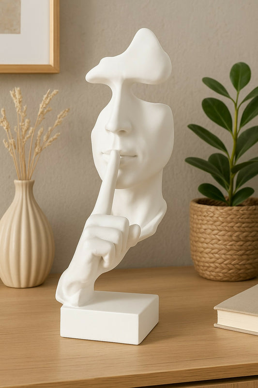 HOME DECOR Modern Abstract "Silence Face" Sculp...