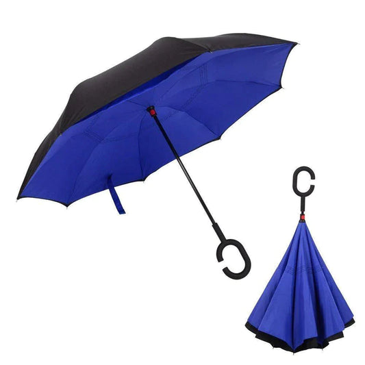Plain design Windproof Upside Down Reverse Umbrella with...