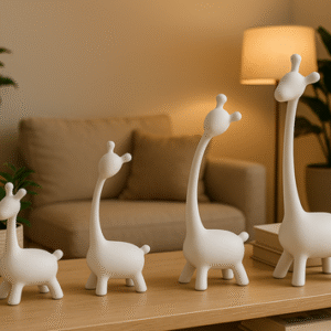 HOME DECOR White Giraffe Family Figurine Set –...