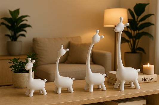 HOME DECOR White Giraffe Family Figurine Set –...
